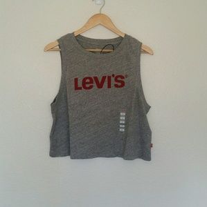 Levis sleeveless crop tank size large